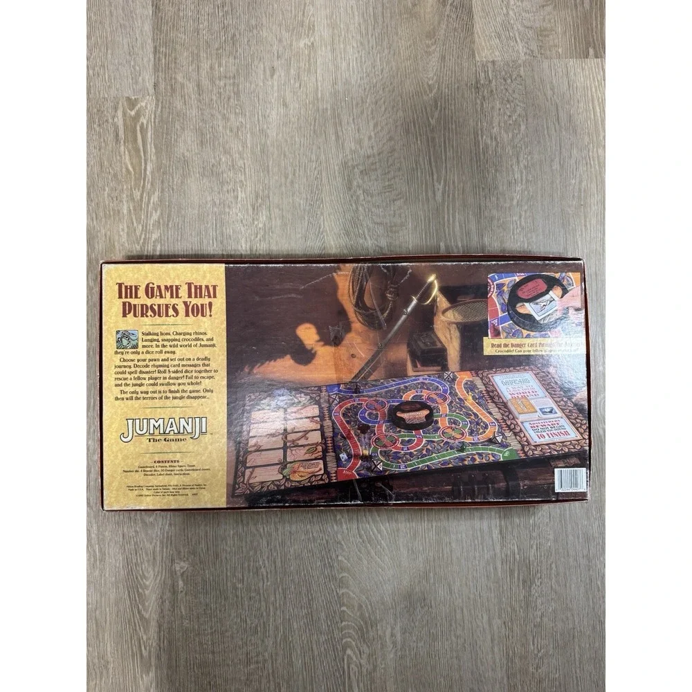 Jumanji The Game COMPLETE Milton Bradley 1995 Family Kids Movie Book VINTAGE